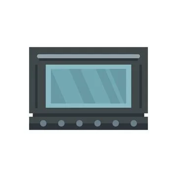 Defrost oven icon flat vector. Electric convection stove Illustrazione stock