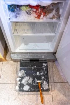 Defrost the refrigerator Stock Photos