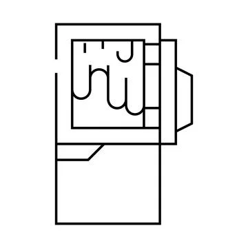Defrosting refrigerator line icon vector illustration line 스톡 일러스트