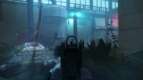 Defusing the terrorist bomb to secure the area in a first-person combat mission Stock Footage 237519237