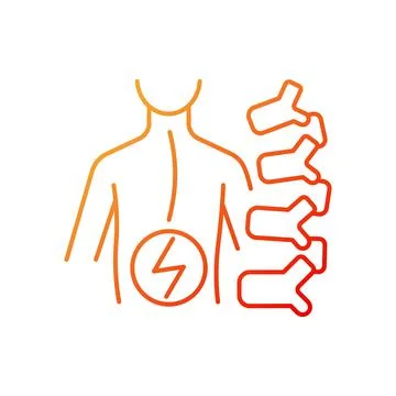 Degenerative scoliosis gradient linear vector icon Illustrazione stock