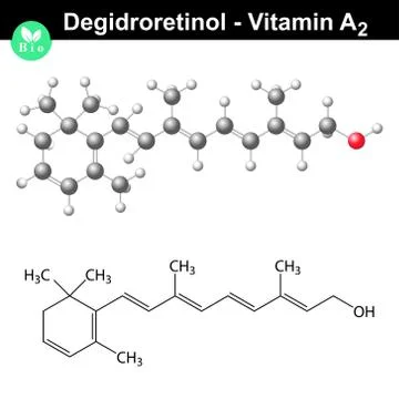 Degidroretinol structural formula Stock Illustration