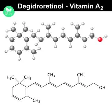 Degidroretinol structural formula Ilustración de archivo