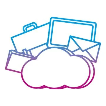 Degraded line cloud data network connection server Stock Illustration