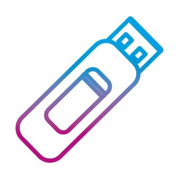 Degraded line data usb memory technology object Stock Illustration