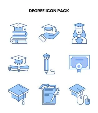 Degree Blue Icons Pack Stock Illustration