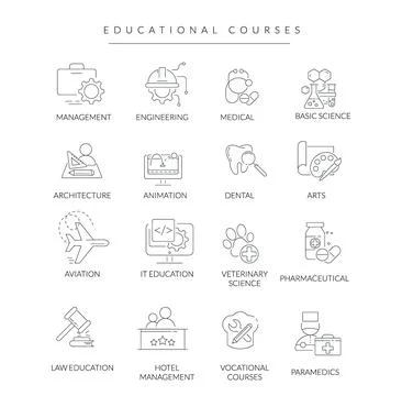 Degree Courses - Education Master Set - Stock Icon Stock Illustration