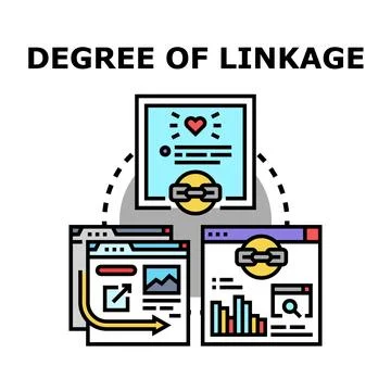 Degree of linkage creating online website connection concept Stock Illustration