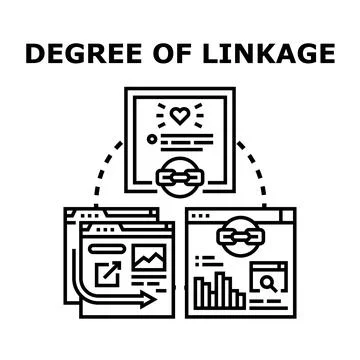 Degree of linkage creating online website connection concept Stock Illustration