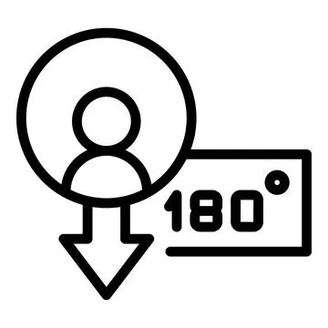 Degree motion icon outline vector. Path exam Stock Illustration