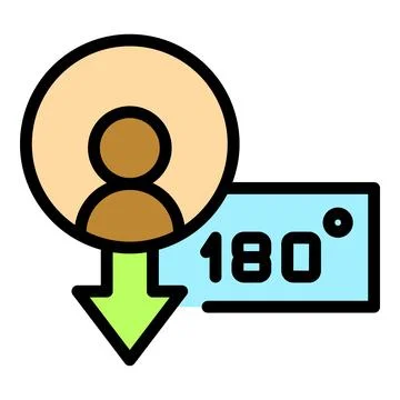 Degree motion icon vector flat Stock Illustration