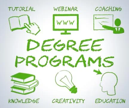  Degree Programs Indicating Web Site And Bachelors Stock Illustration