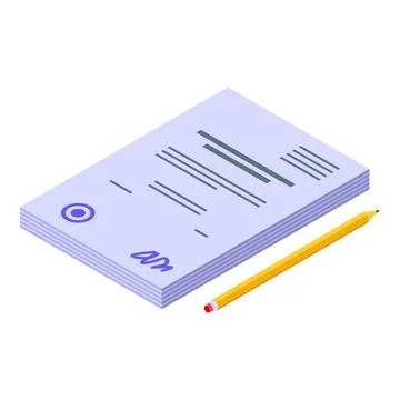 Degree thesis icon, isometric style Stock Illustration