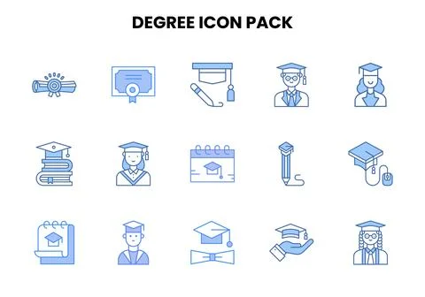 Degree Two Colour UI Icons Pack Stock Illustration