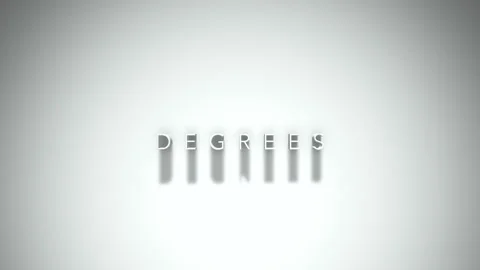 Degrees 3D title animation with shadows on a white background Stock Footage 296812859