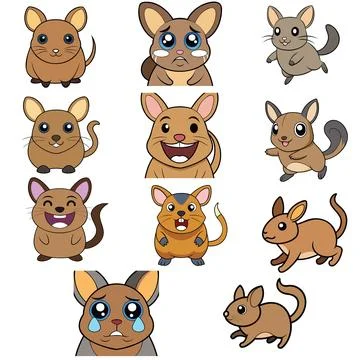 Degu   flat design ,animal vector design Stock Illustration