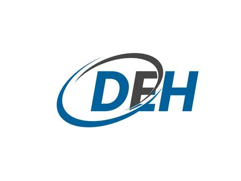 DEH letter creative modern elegant swoosh logo design Illustrazione stock