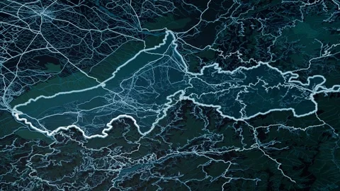 Dehradun India Glowing Digital Map Animation 4K Stock Footage 340095010