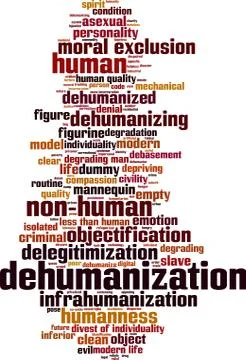 Dehumanization word cloud Stock Illustration