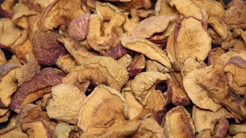 Dehydrated Apple Slices Rotating Stock Footage 94383421
