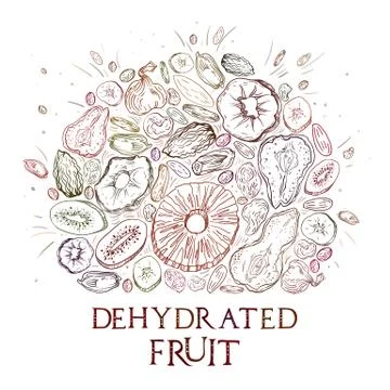 Dehydrated fruit pattern Stock Illustration