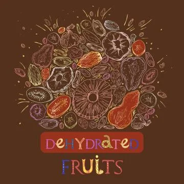 Dehydrated fruit pattern Stock Illustration