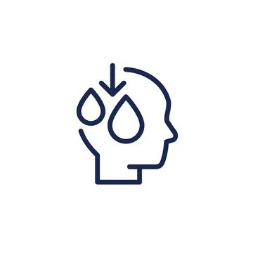 Dehydration line icon on white Stock Illustration