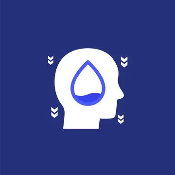 Dehydration, low body water vector icon Stock Illustration