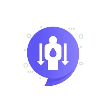 Dehydration, low body water vector icon 库存插图