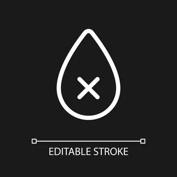 Dehydration pixel perfect white linear ui icon for dark theme Illustration