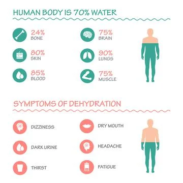 Dehydration symptoms infographic Stock Illustration