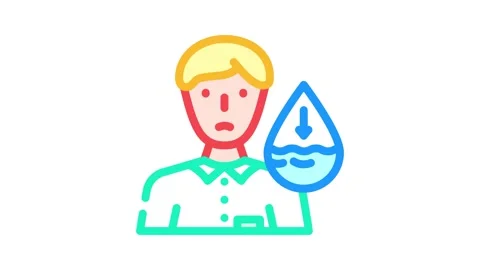 Dehydration warning diarrhea color icon animation 動画素材 327257510