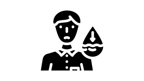 Dehydration warning diarrhea glyph icon animation 動画素材 326731505