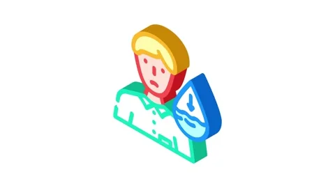 Dehydration warning diarrhea isometric icon animation Stock Footage 327277212
