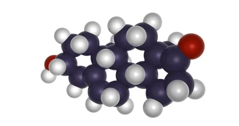 Dehydroepiandrosterone, DHEA, 3d molecular model spinning in infinite loop. Stock Footage 101005684