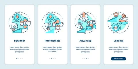 DEI program maturity stages onboarding mobile app screen イラスト素材