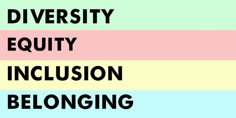 DEIB letters on colored background.  Stock Illustration