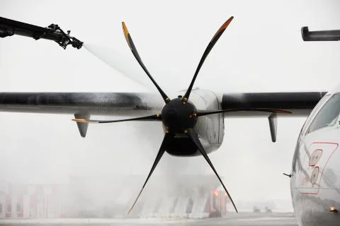 Deicing of the airplane Stock Photos