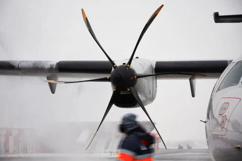 Deicing of the airplane Foto stock
