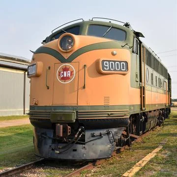Deiesel Train Engine Circa 1945 Canadian Pacific Railway Stock Photos