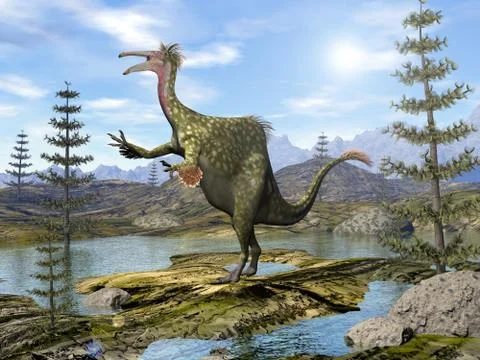 Deinocheirus dinosaur - 3D render Stock Illustration