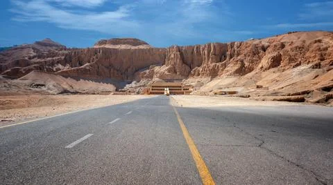 Deir al-Bahari Complex and the temple of Hatshepsut, Luxor, Egypt Stock Photos