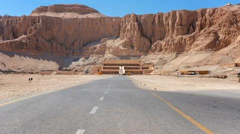 Deir al-Bahari Complex and the temple of Hatshepsut, Luxor, Egypt Stock Photos