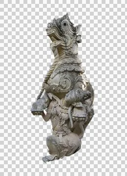 Deity Thai statue with black background Stock Photos