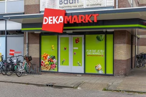 Dekamarkt front store Stock Photos