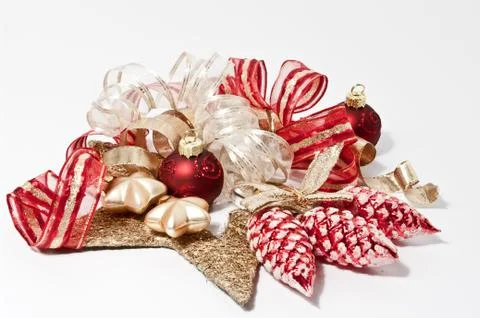 Dekoration mit Weihnachtskugeln Stock Photos