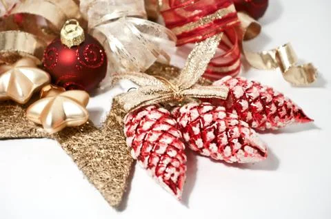Dekoration mit Weihnachtskugeln Stock Photos