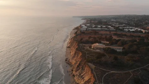 Del Mar Beach Sunset Push Stock Footage 129427189