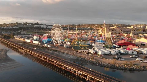 Del Mar Fairgrounds with Passing Train Stock Footage 129366329