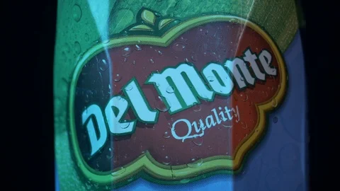 Del monte nectar logo closeup with blue light shot 4k Stock Footage 108064992